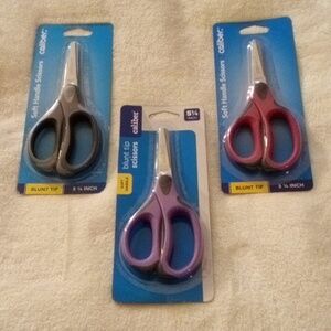 3 BRAND NEW SCISSORS SOFT HANDLES